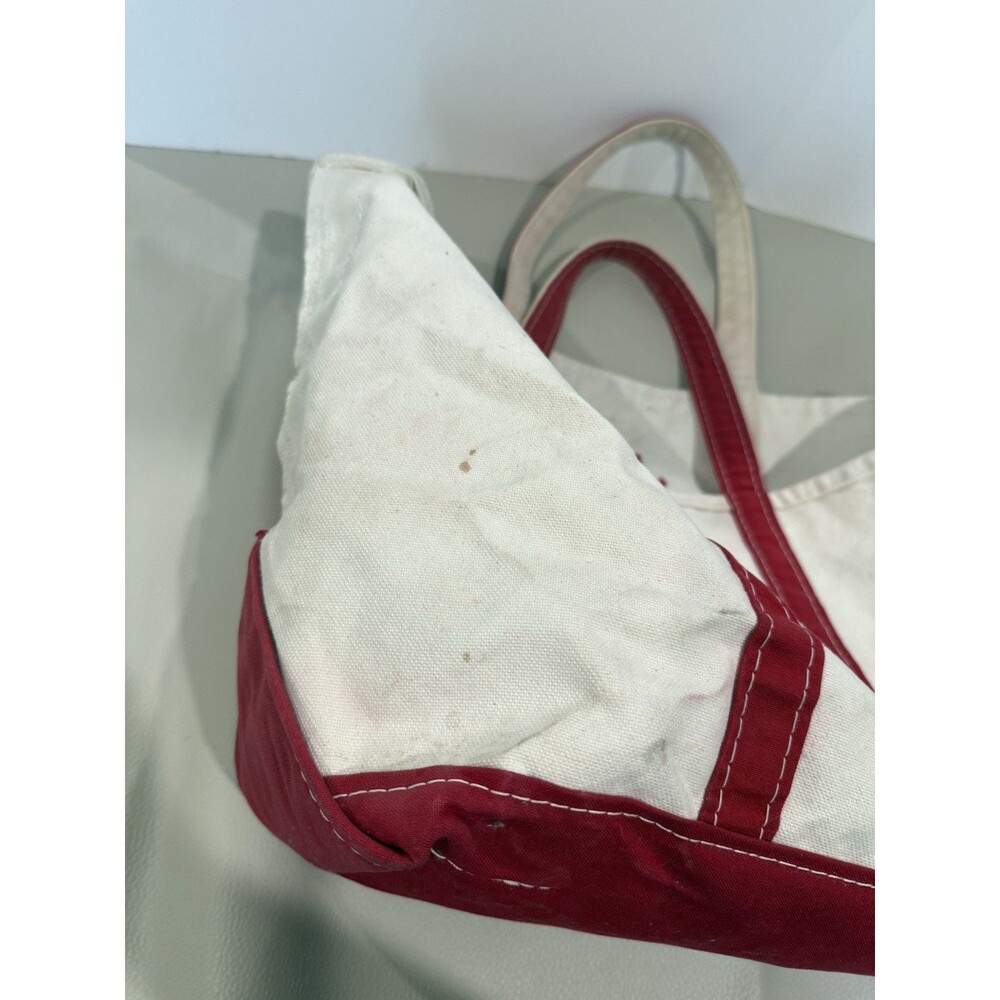 VTG 90’s LL BEAN Boat And Tote “JCP” Large Red Distressed Made In USA Canvas - Picture 6 of 14